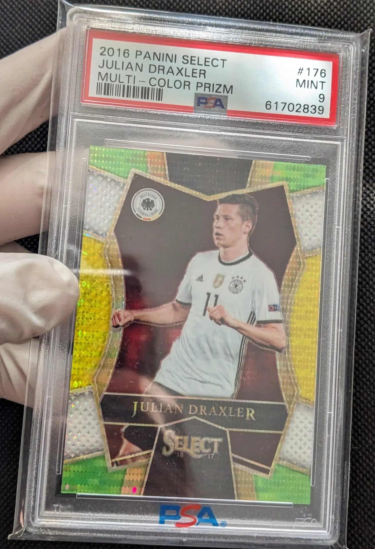 PSA 9 Julian Draxler Multi - Color Prizm 2016 Select #176 Panini Fußball - Image #1