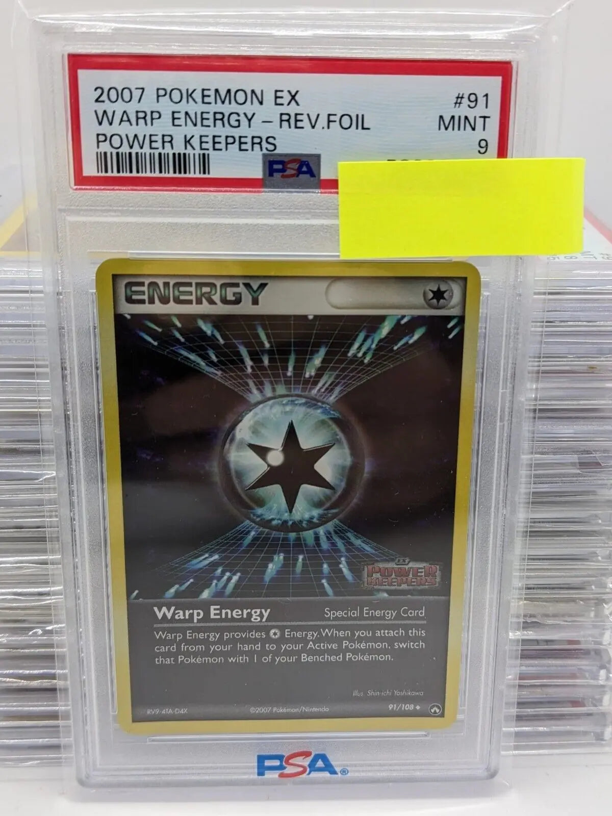 PSA 9 Warp Energy Verkrümmungs-Energie 91/108 Holo Stamped Pokemon Ex Power Keepers English - Image #2