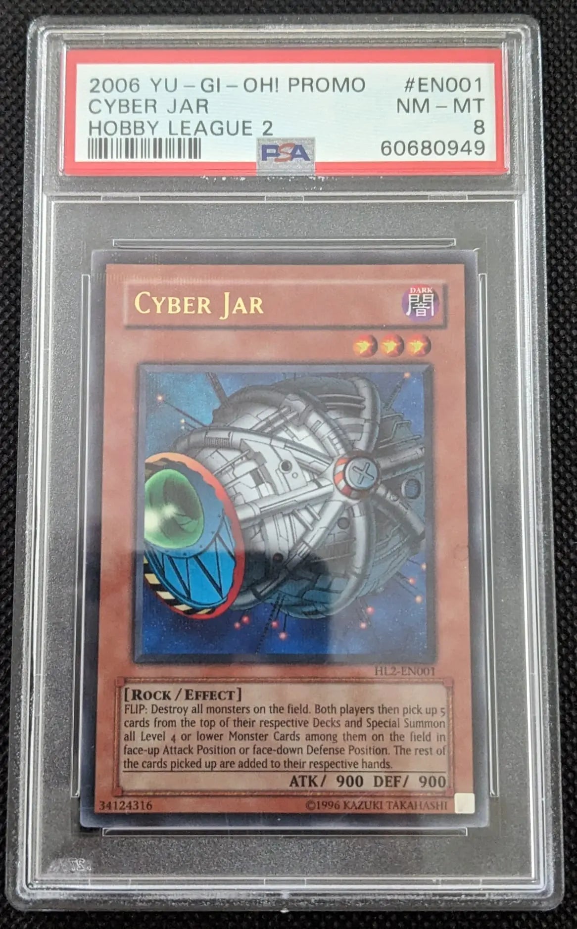 PSA 8 Cyberdose Cyber Jar 2006 Hobby League 2 HL2-EN001 Yu-Gi-Oh English - Image #1