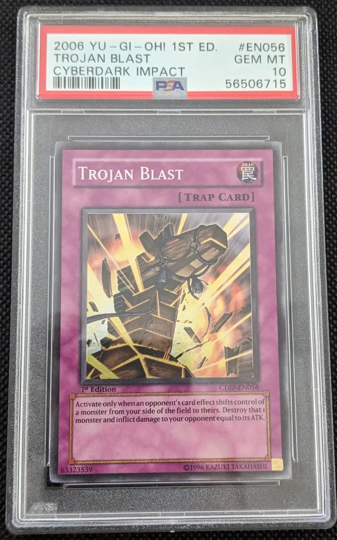 PSA 10 Holo Trojanische Explosion 1. Edition Trojan Blast Super Rare Yu-Gi-Oh English - Image #1