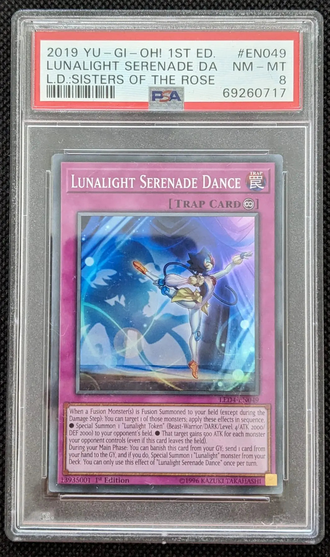 PSA 8 Holo Lunalicht Serenadentanz Lunalight Serenade Dance LED4-EN049 Yu-Gi-Oh English - Image #1