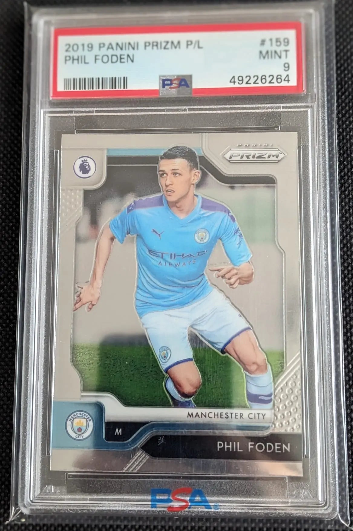 PSA 9 Phil Foden #159 2019 Manchester City Premier League Panini Fußball Prizm - Image #1