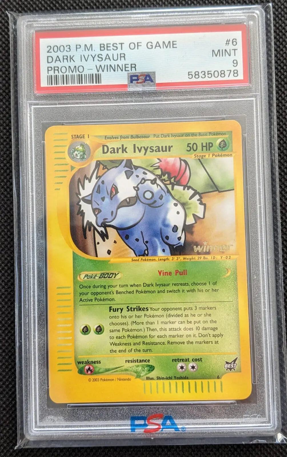 PSA 9 Dunkles Bisaknosp Dark Ivysaur Best of Game Promo #6 Winner Pokemon Karte English - Image #1