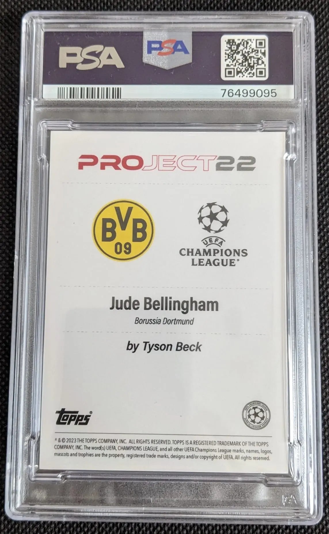 PSA 8 Jude Bellingham Topps Project22 by Tyson Beck Borussia Dortmund 09 Panini Fußball - Image #2