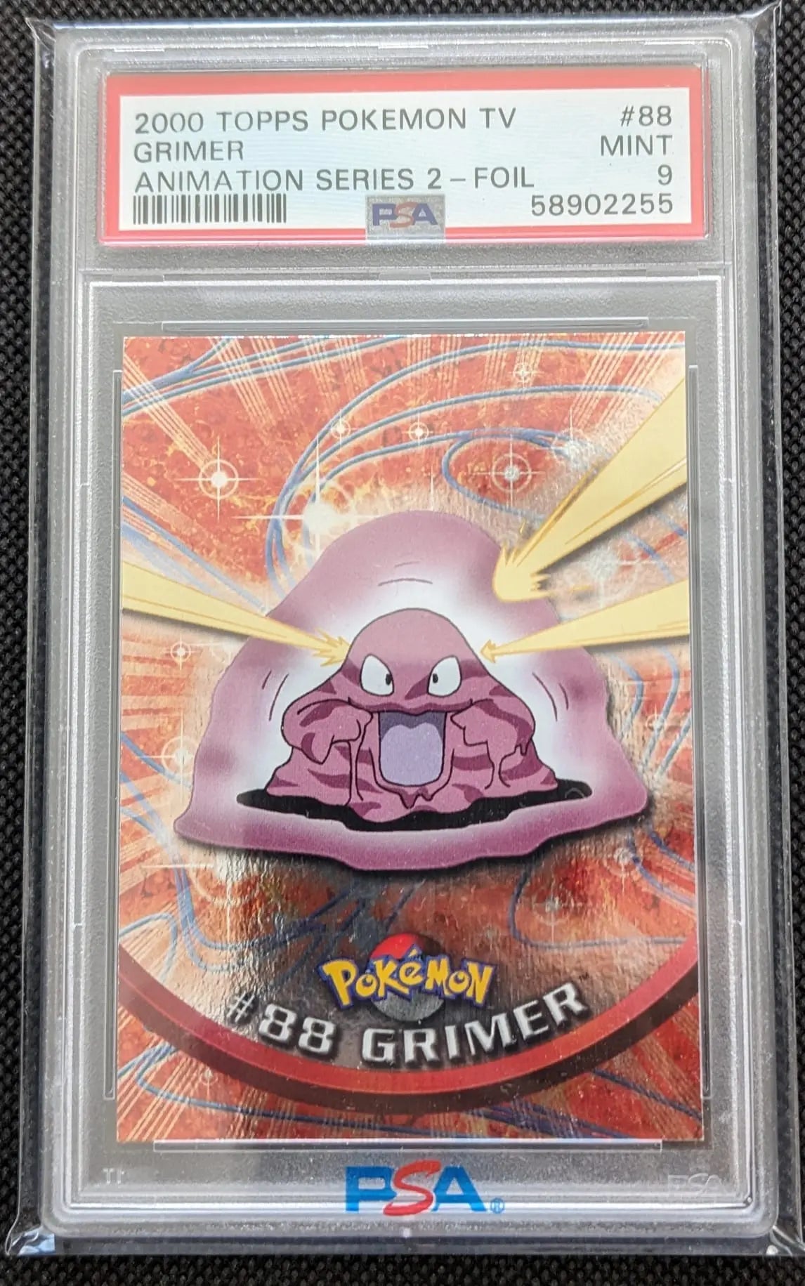 PSA 9 Sleima Grimer Topps Animation Series 2 Pokemon T.V. Holo Foil English - Image #1