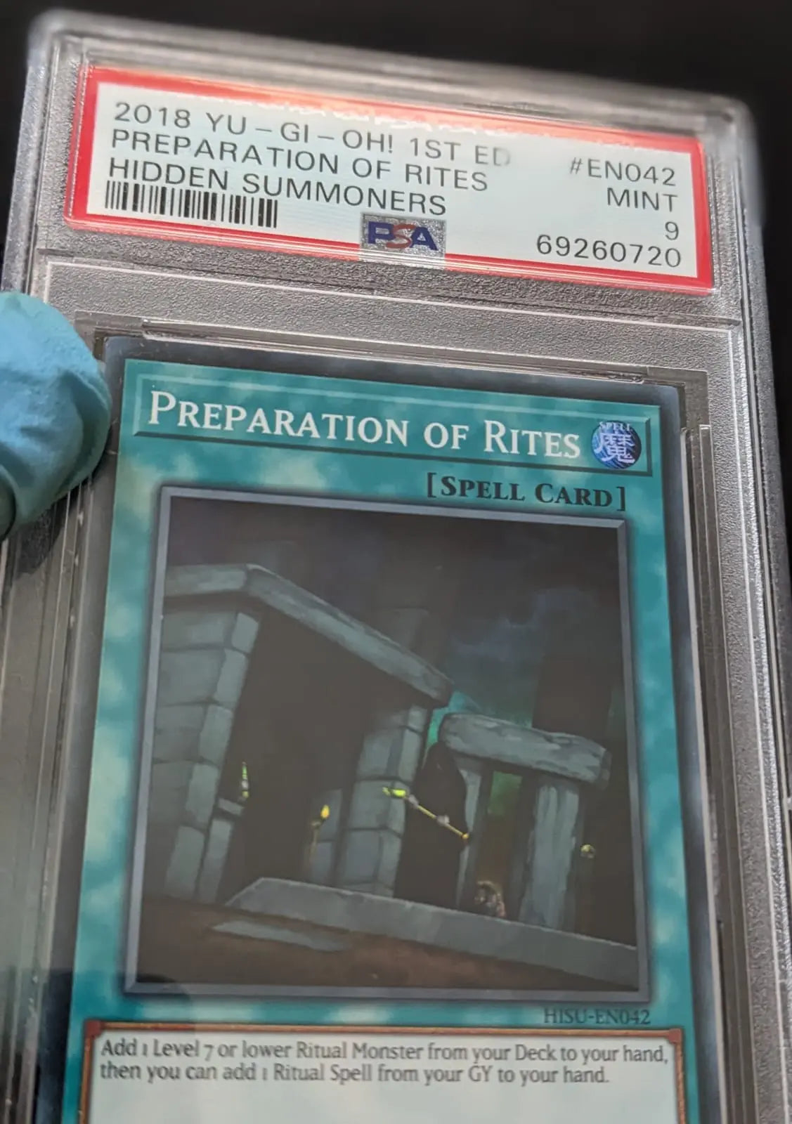 PSA 9 Holo Vorbereitung der Riten Preparation of Rites HISU-EN042 Yu-Gi-Oh English - Image #2