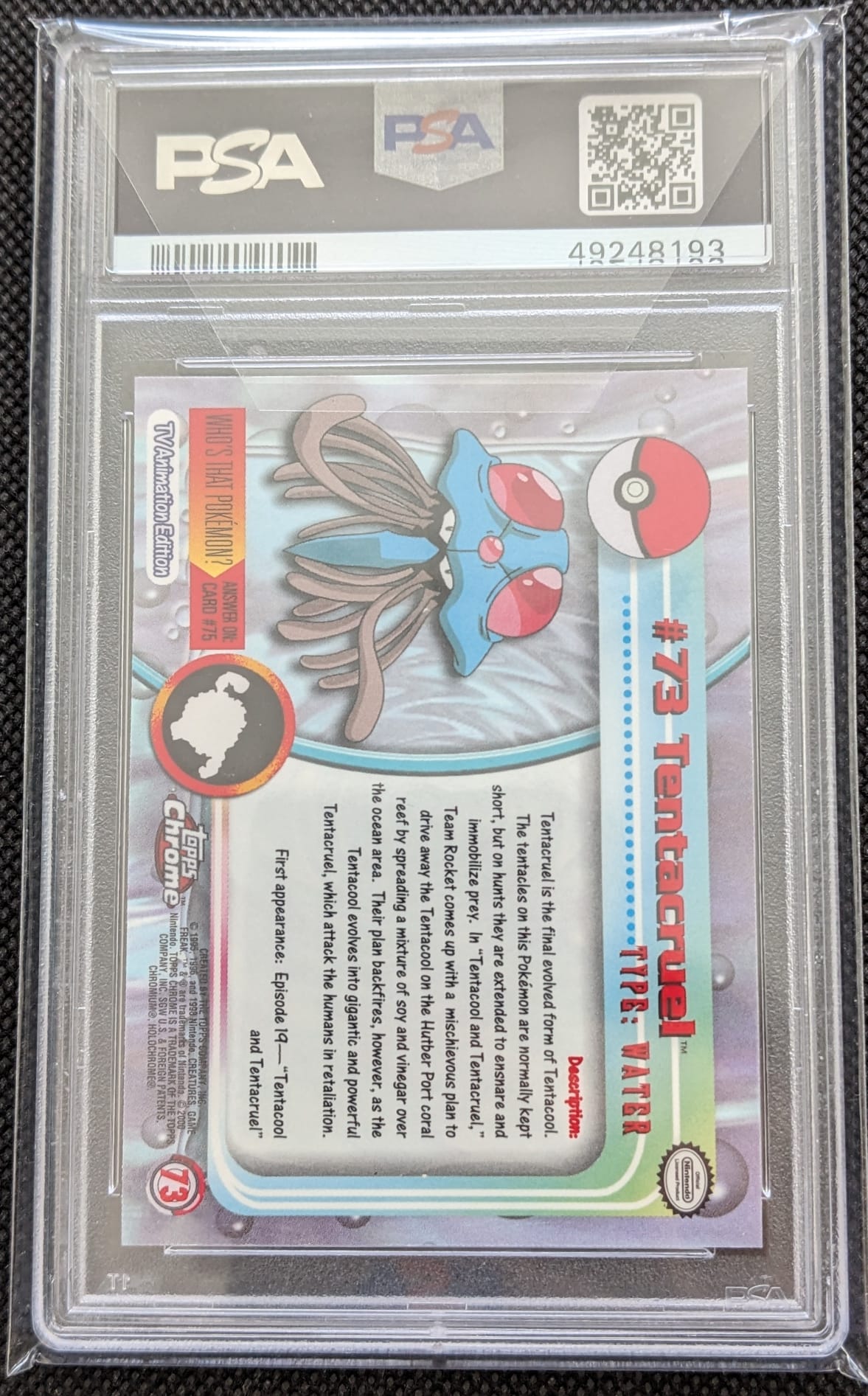 PSA 9 Tentoxa Tentacruel #83 Pokemon Topps Chrome Pokemon T.V. Holo Foil English