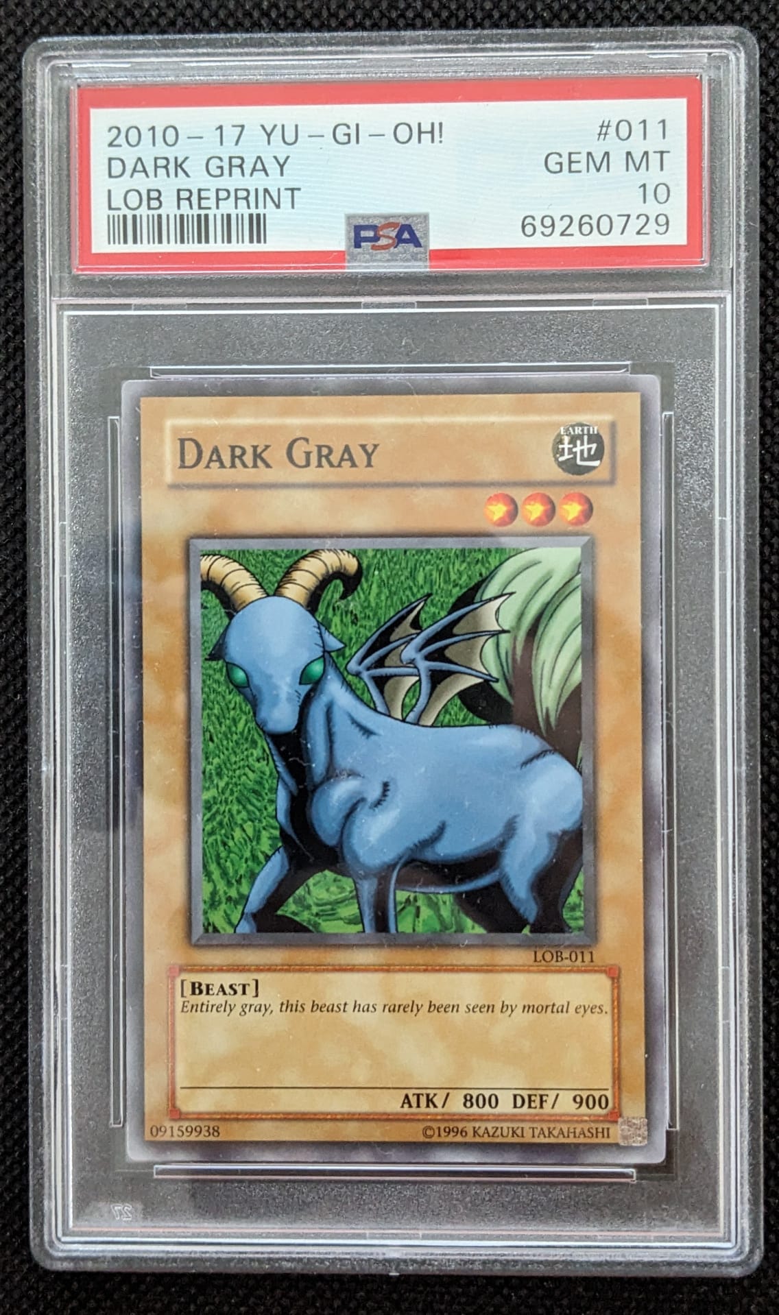 PSA 10 Dunkelgrau Dark Gray LOB-011 Yu-Gi-Oh Karte English