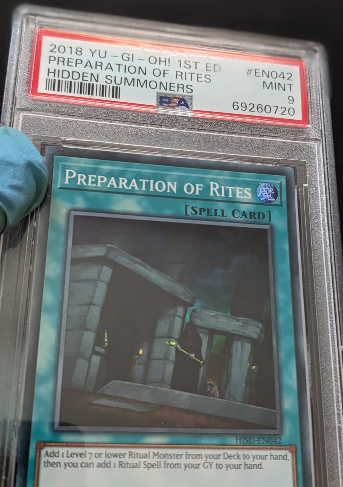 PSA 9 Holo Vorbereitung der Riten Preparation of Rites HISU-EN042 Yu-Gi-Oh English