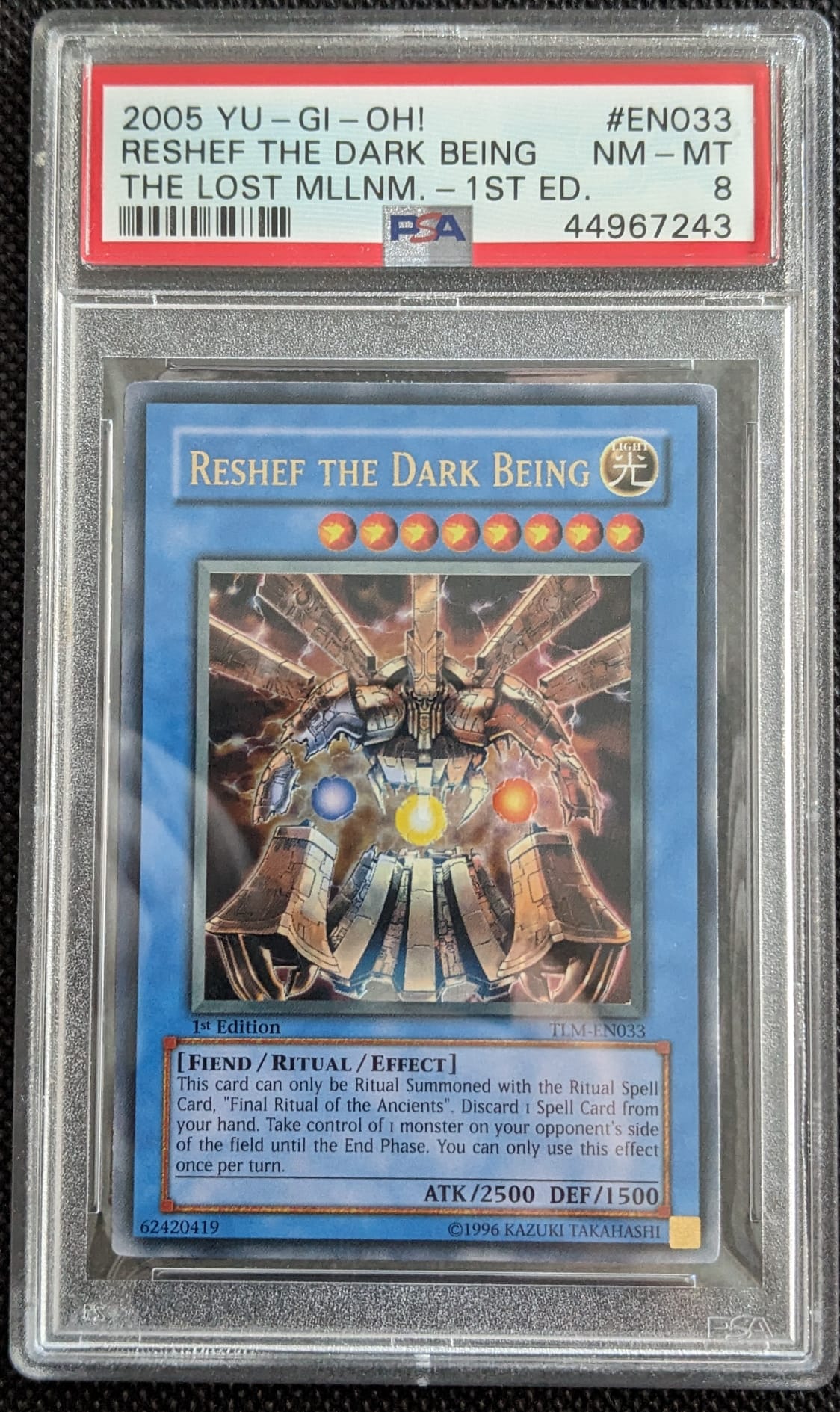 PSA 8 1st Ed. Reshef, die Finstere Existenz The Dark Being TLM-EN033 Yu-Gi-Oh English