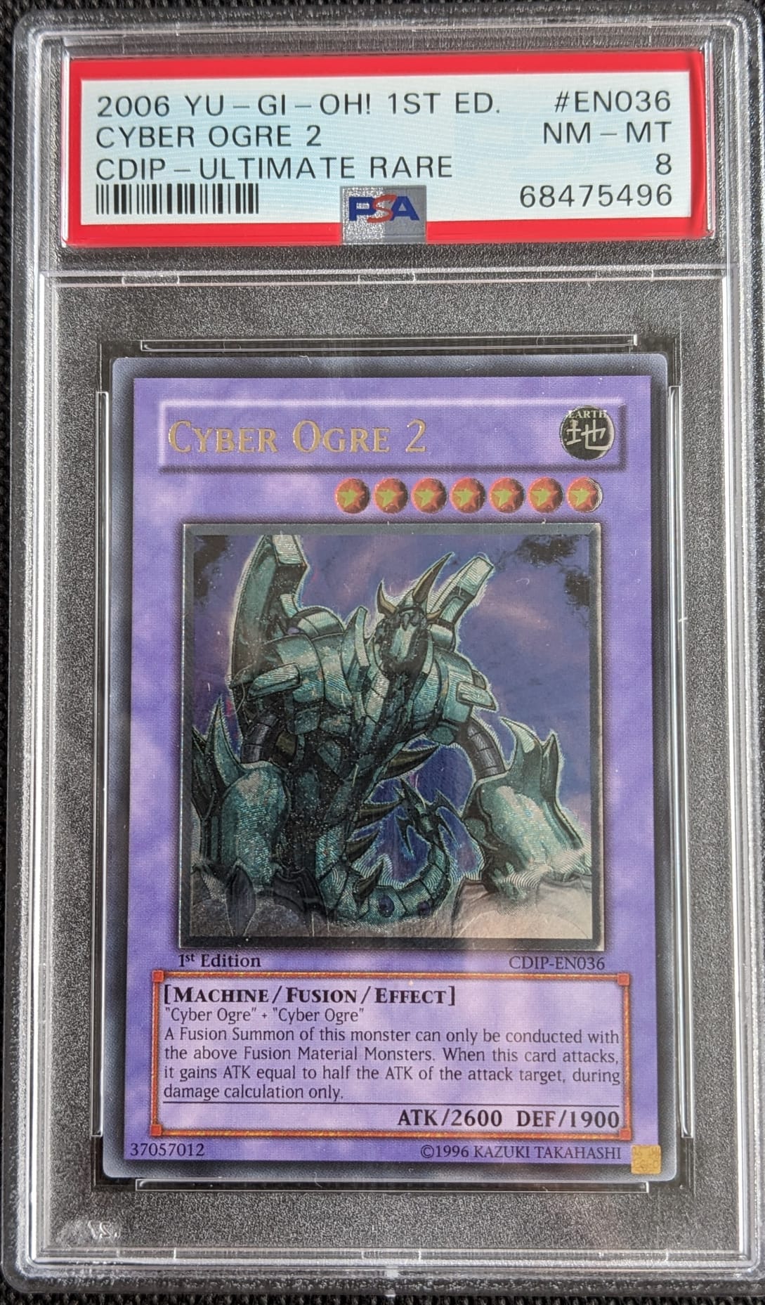 PSA 8 Ultimate Rare 1. Edition Cyber Oger 2 Ogre CDIP-EN036 Yu-Gi-Oh English