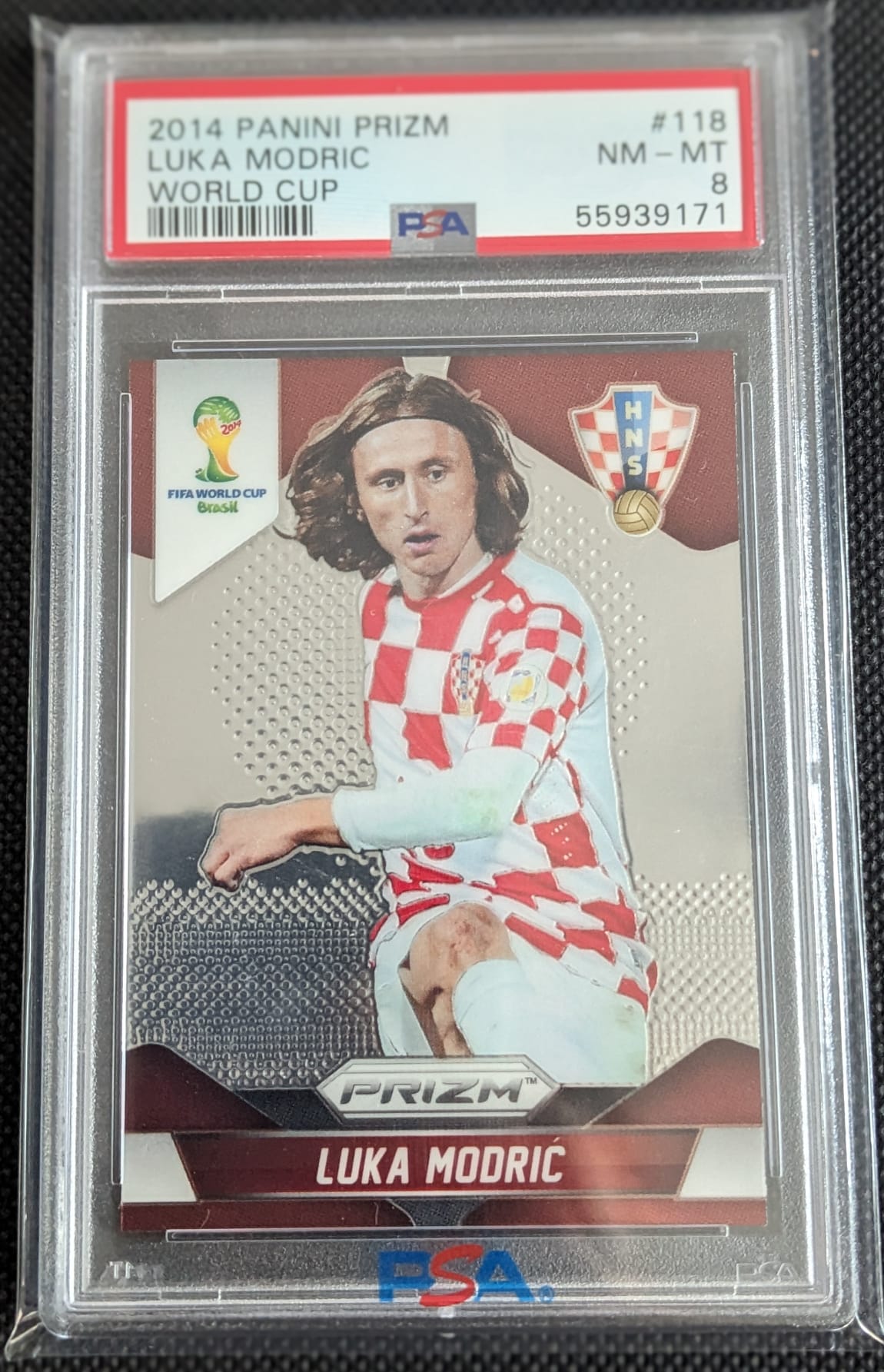 PSA 8 Luka Modric #118 World Cup 2014 Real Madrid Panini Fußball Prizm