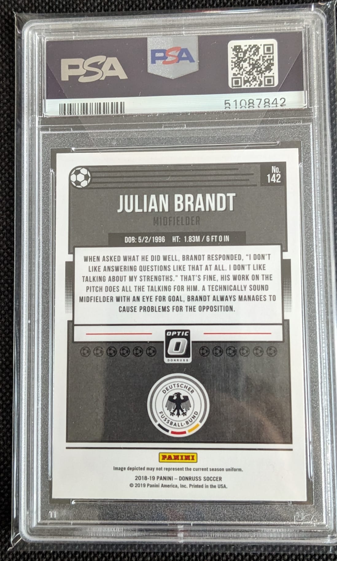 PSA 9 Julian Brandt Optic Trafalgar Law Donruss Panini Fußball