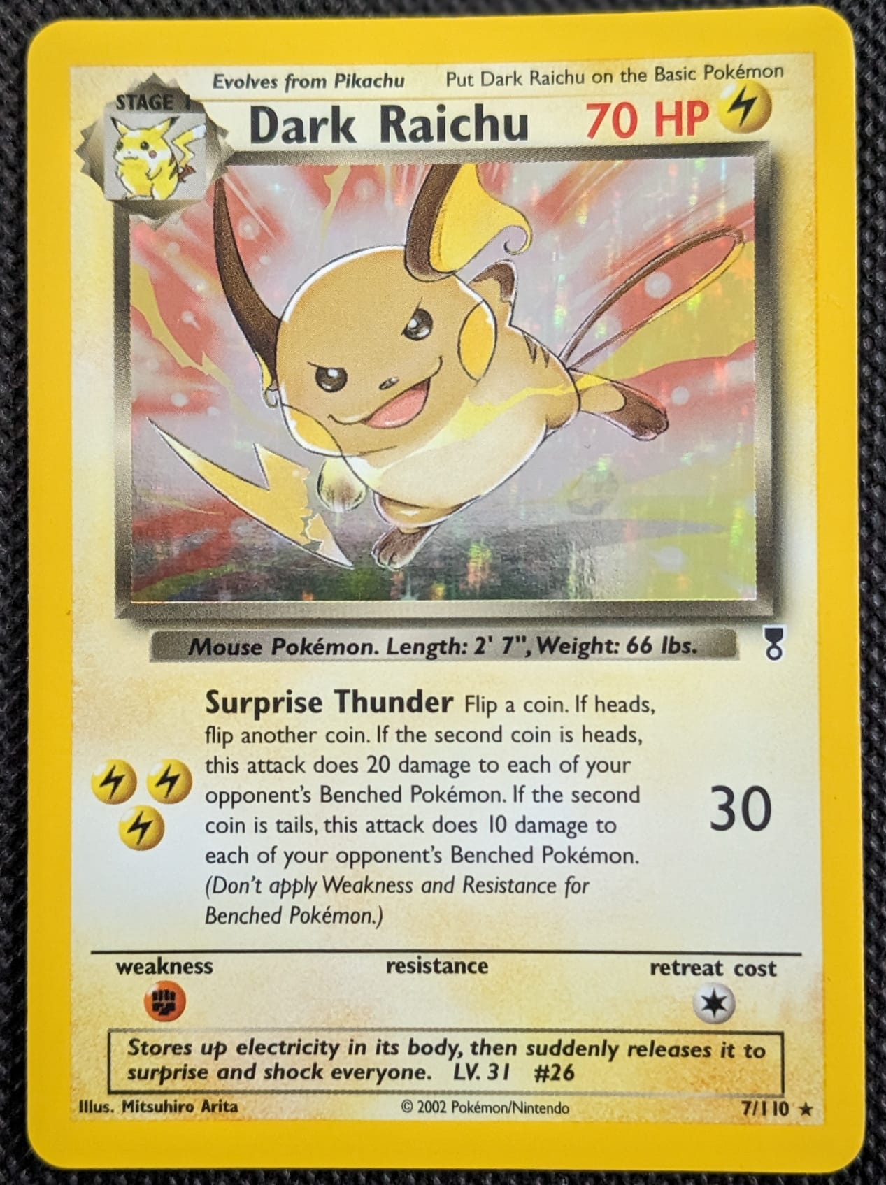 Dunkles Raichu 7/110 Dark Raichu Holo Legendary Collection Pokemon Karte NM English