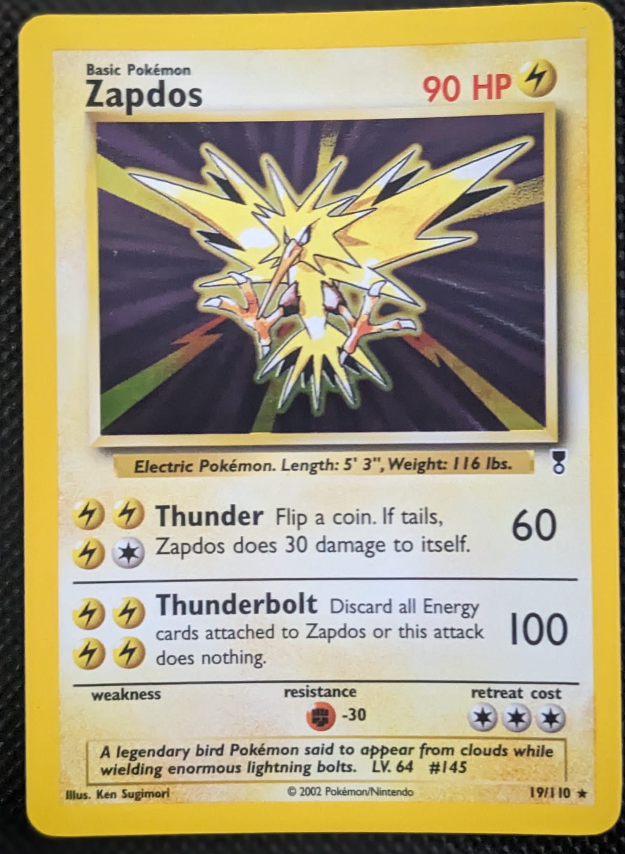 Near Mint Zapdos 19/110 Holo Legendary Collection Pokemon Karte English