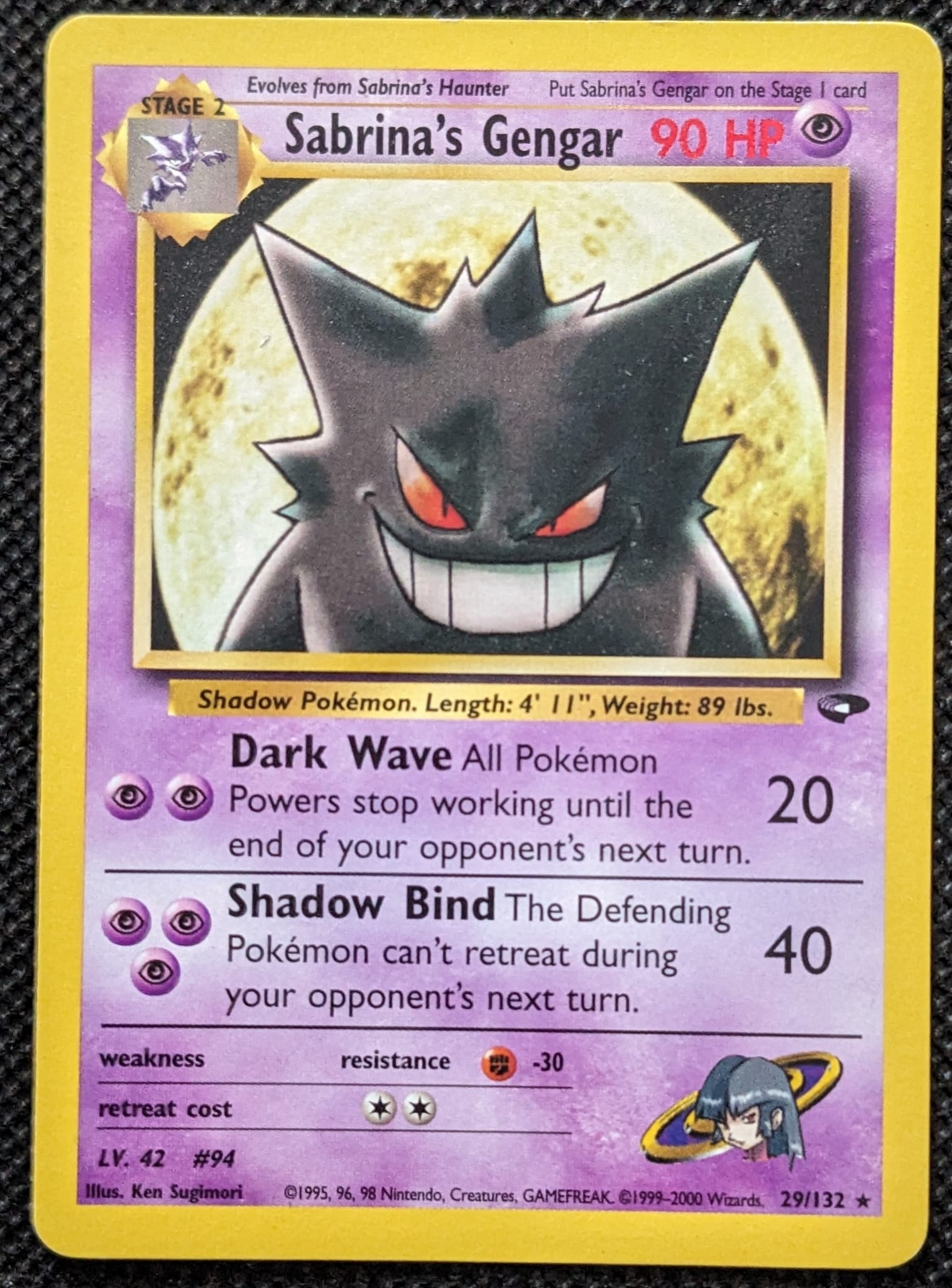 Sabrina's Gengar 29/132 Pokemon Karte Gym Challenge NM / ex Pokemon Karte English