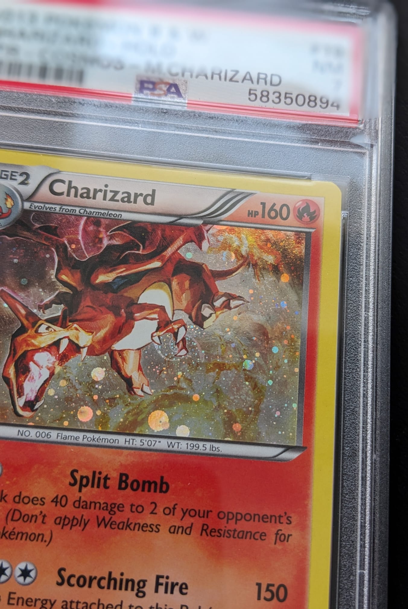 🌀 PSA 7 Cosmos Holo Swirl Glurak 19/113 Legendäre Schätze Charizard Pokemon