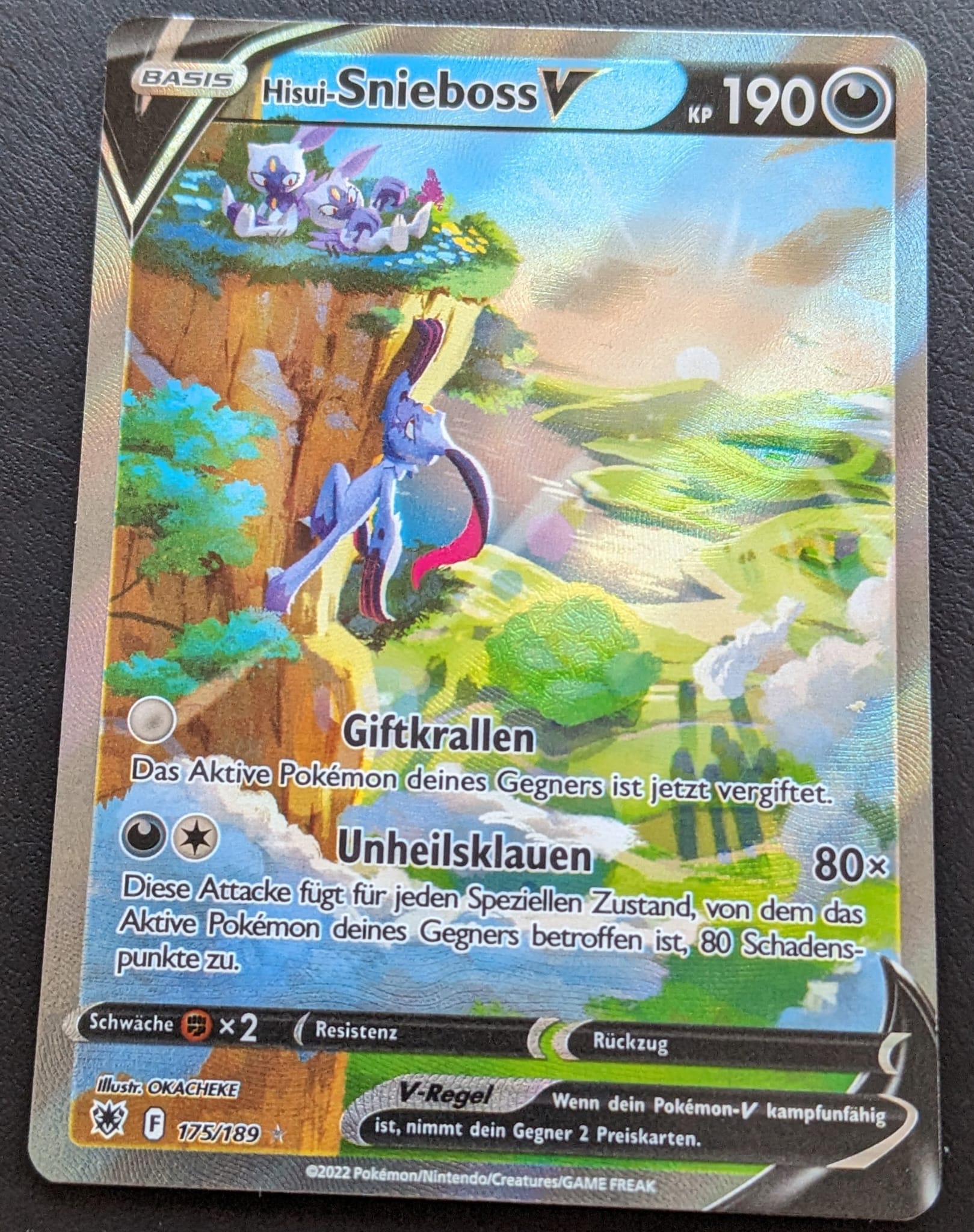 Traumhaftes Artwork Hisui-Snieboss V 175/189 Pokemon Astralglanz Deutsch