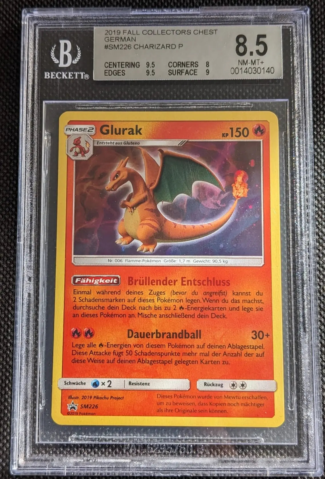 BGS 8,5 Glurak SM226 Charizard Holo SM Black Star Promo Pokemon Karte Deutsch - Image #1