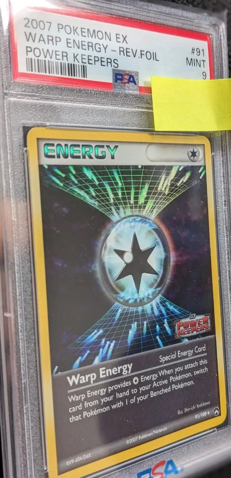 PSA 9 Warp Energy Verkrümmungs-Energie 91/108 Holo Stamped Pokemon Ex Power Keepers English - Image #1