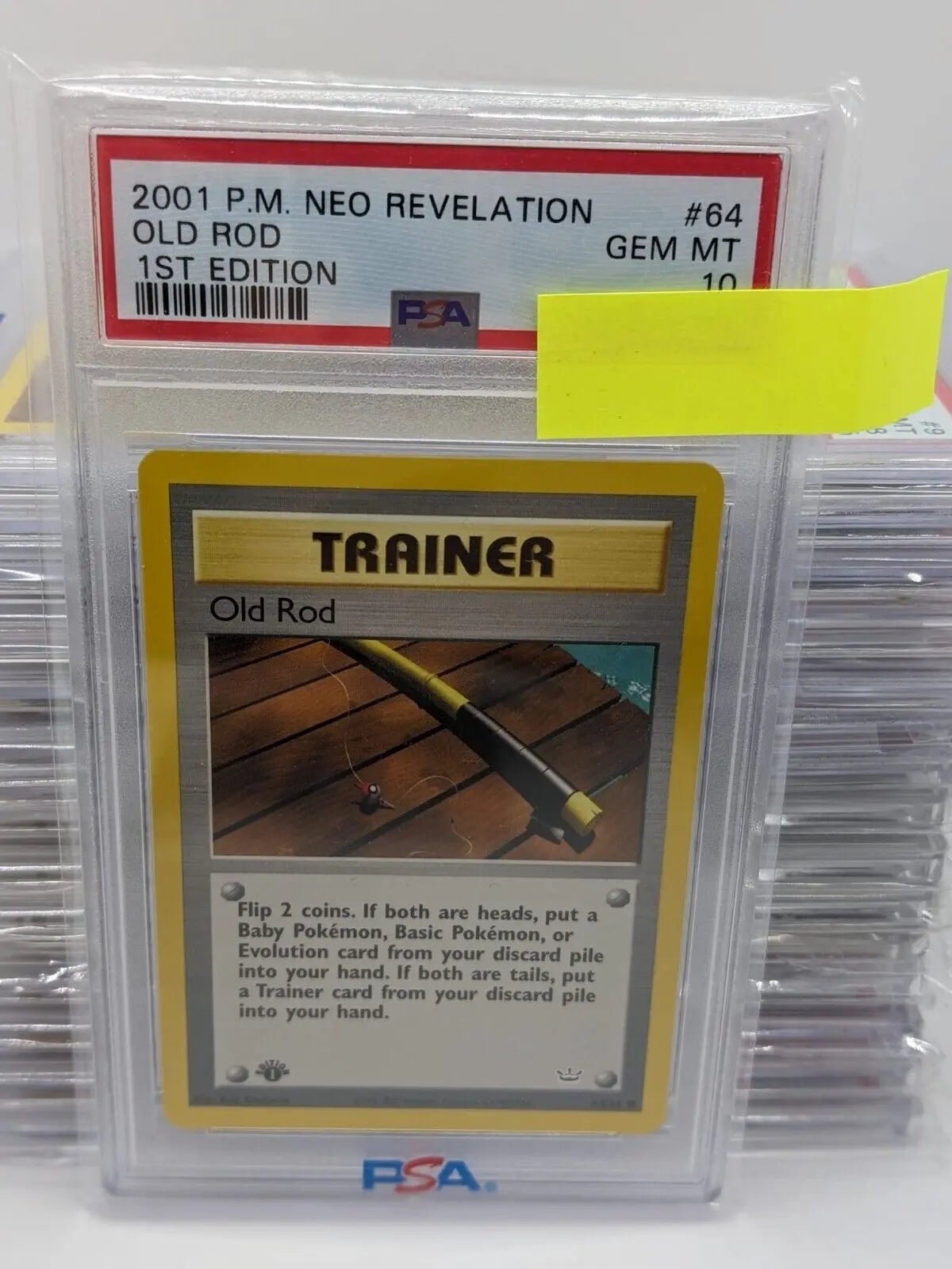 PSA 10 + 1. Edition Old Rod Angel 64/64 Pokemon Neo Revelation English - Image #1