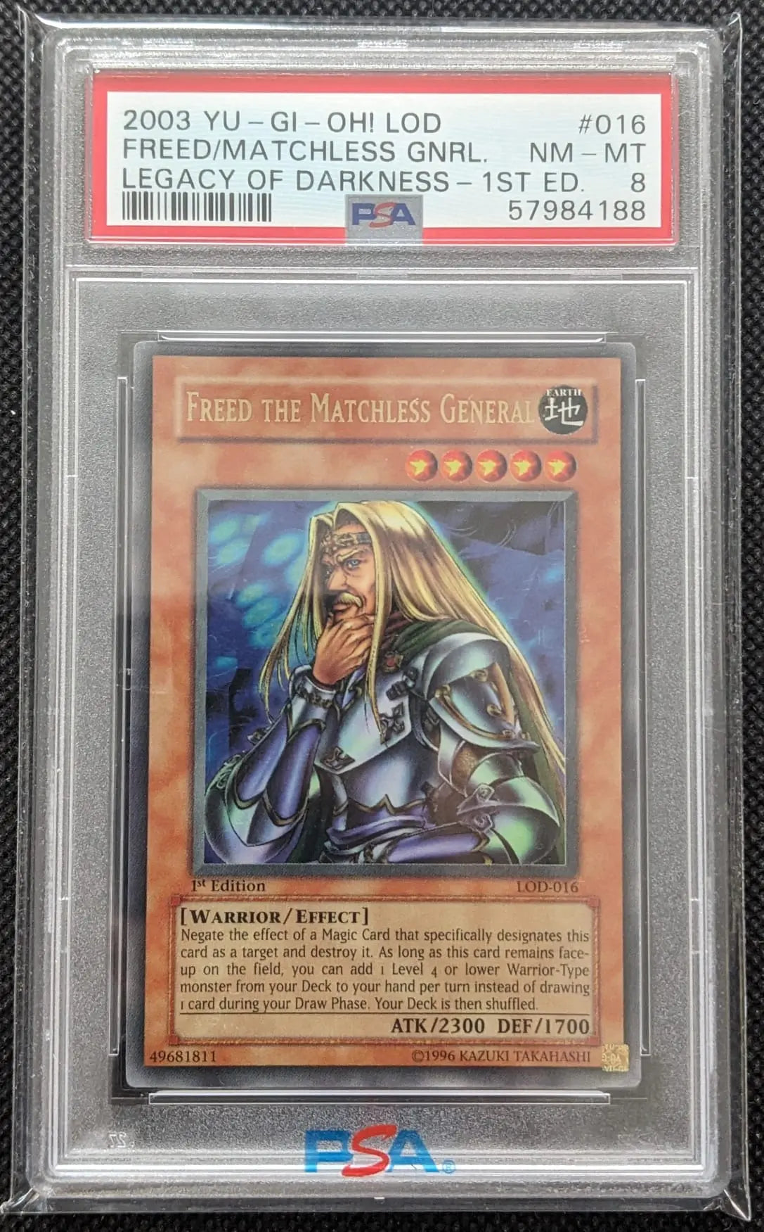 PSA 8 Freed, der Unvergleichliche General The Matchless LOD-016 2003 Yu-Gi-Oh English - Image #2