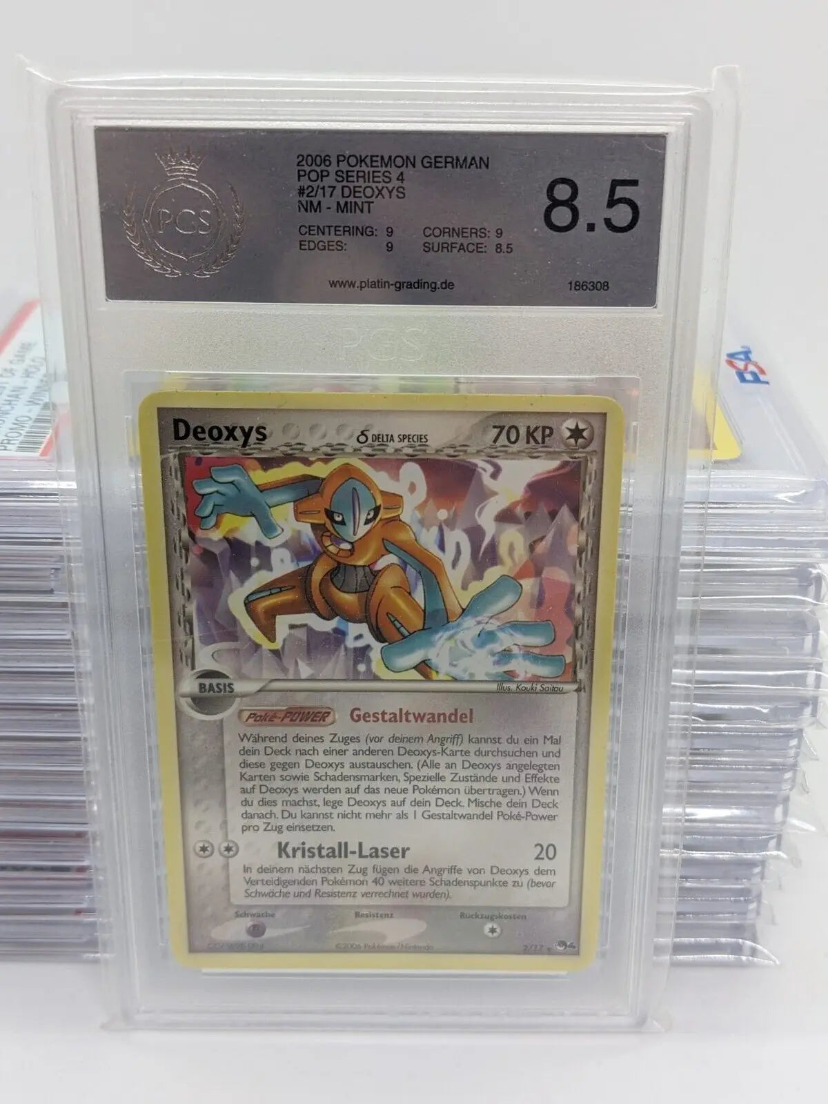 PGS 8,5 Deoxys Pop Series 4 2/17  Pokemon Karte Deutsch No Holo - Image #1