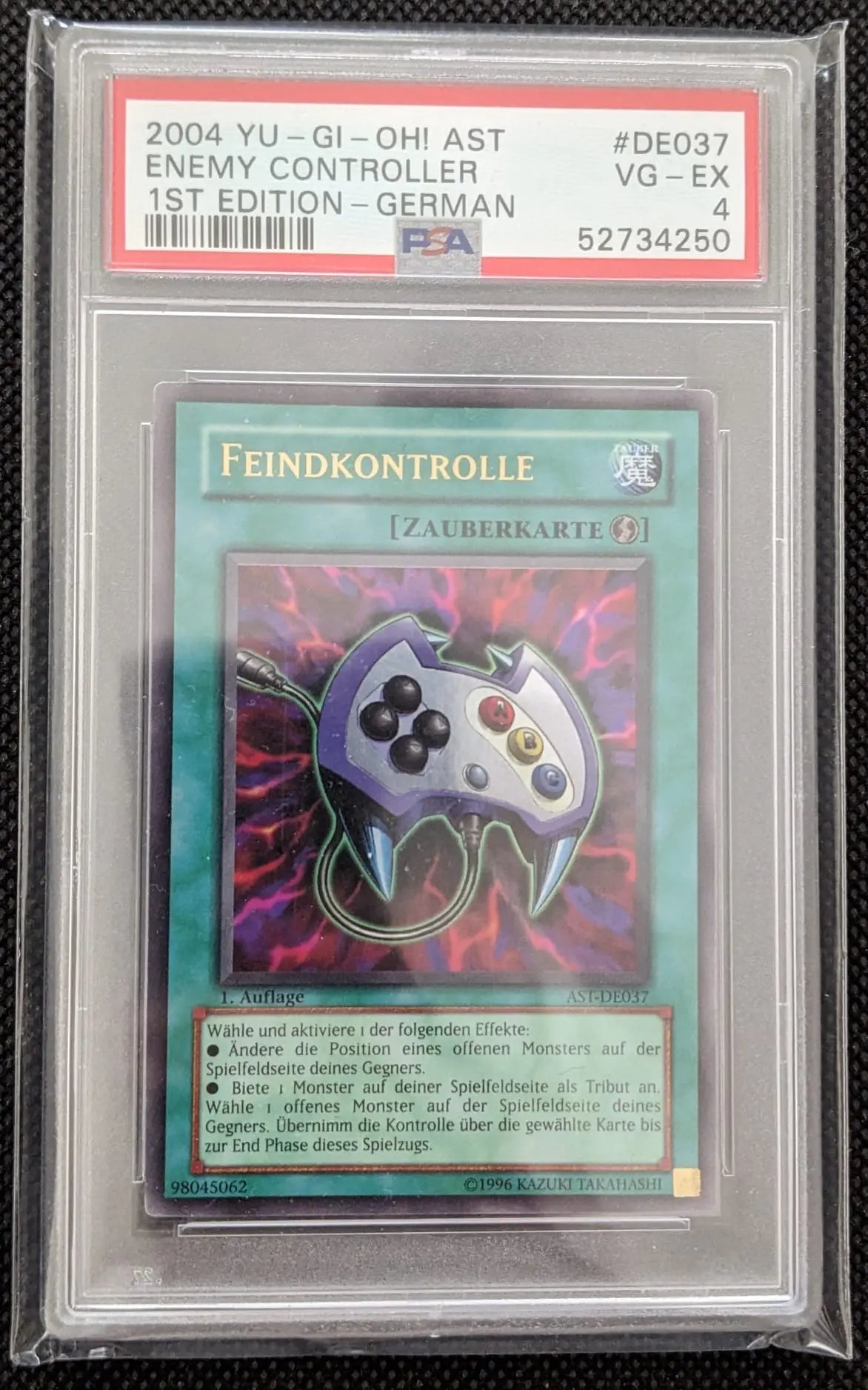 PSA 4 1. Edition Holo Feindkontrolle Enemy Controller AST-DE037 Yu-Gi-Oh Karte Deutsch - Image #1