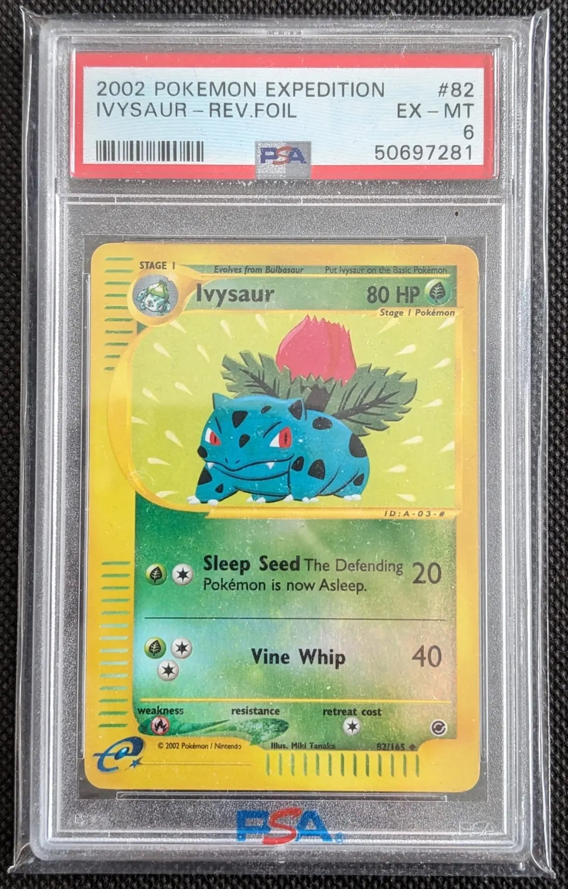 PSA 6 Bisaknosp 82/165 Reverse Holo Ivysaur Expedition 2002 Pokemon Karte English - Image #1