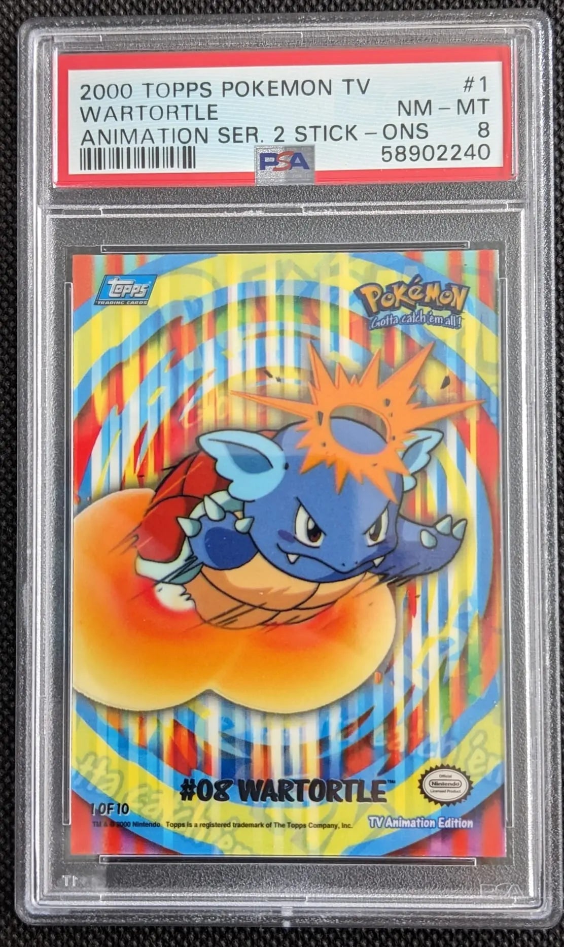 PSA 8 Schillok Wartortle Topps 08 Pokemon TV Animation Series - Image #1