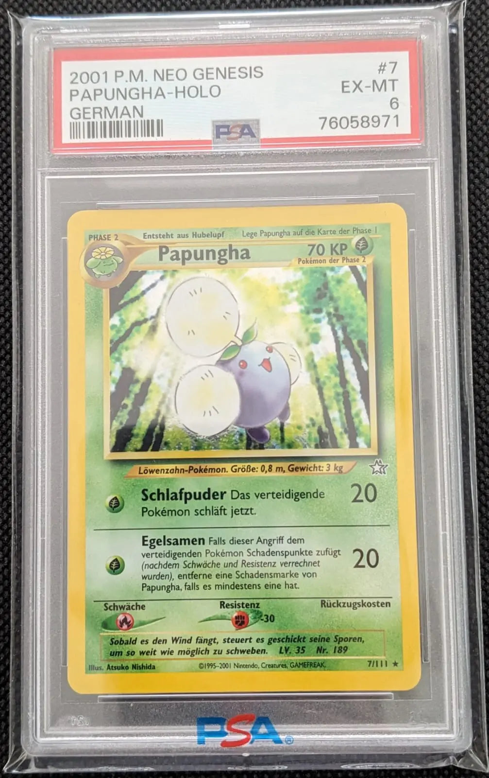 PSA 6 Papungha 7/111 Jumpluff Neo Genesis Pokemon Karte Deutsch - Image #1