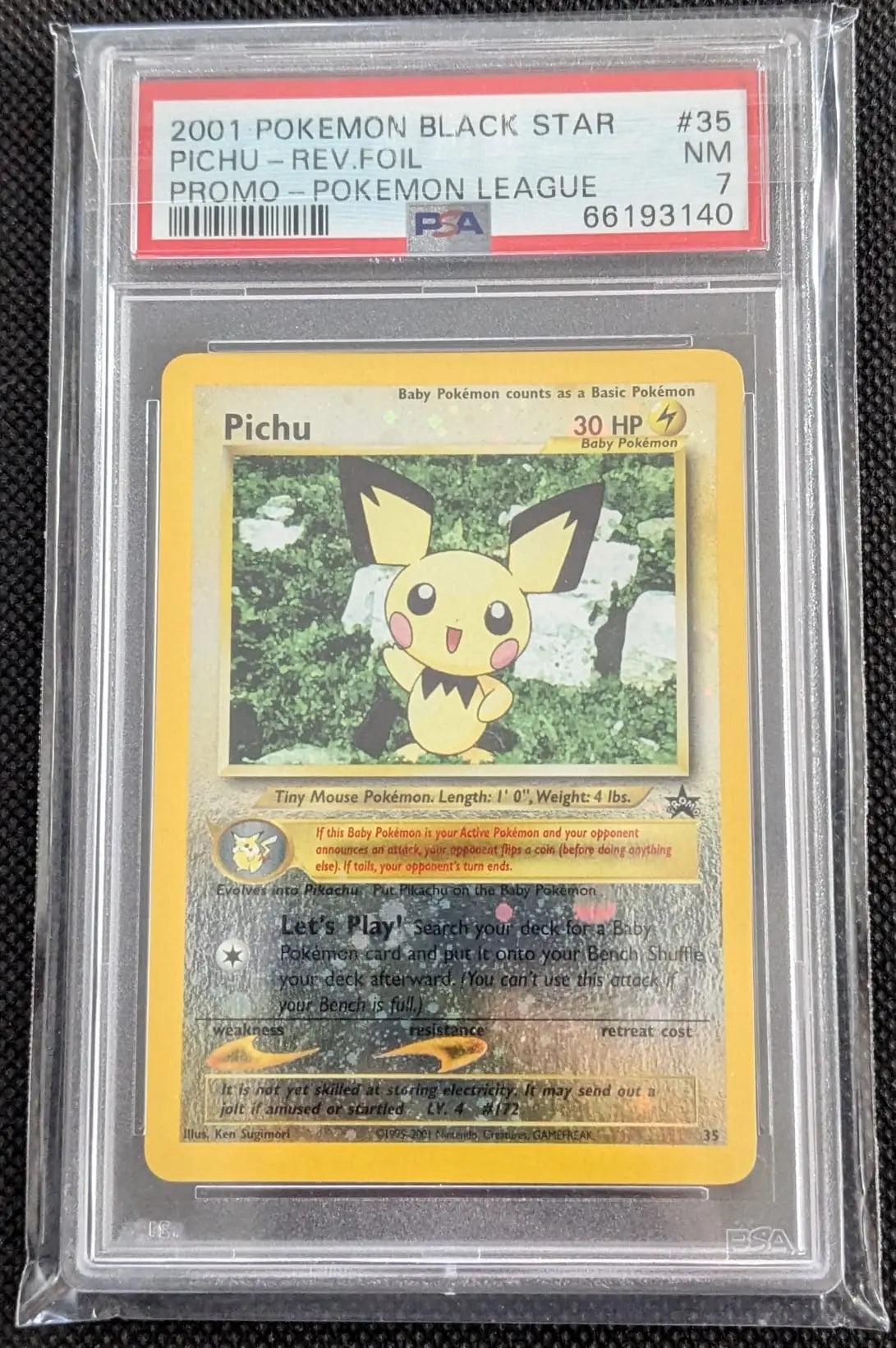 PSA 7 Pichu #35 Wizards Black Star Promo Reverse Holo Pokemon Karte English - Image #1