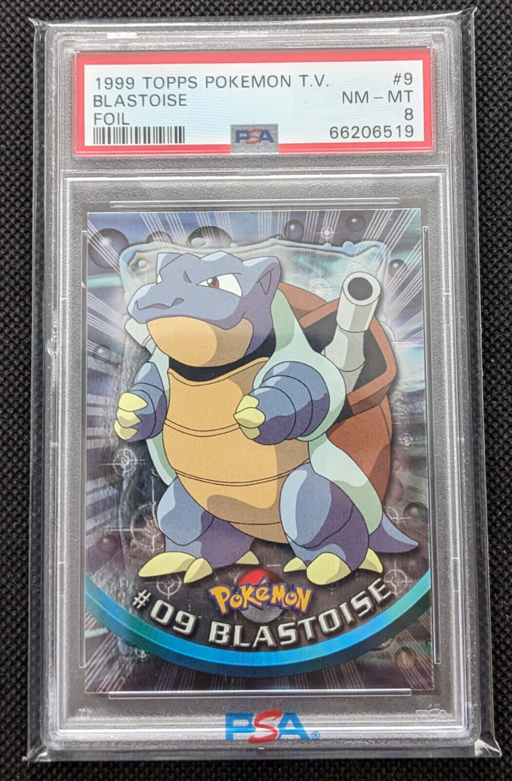 PSA 8 Turtok Pokemon Topps Holo Foil Pokemon T. V. 2/102 Blastoise #9 Karte